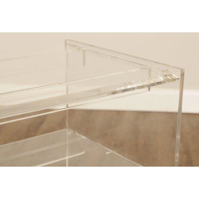Mid Century Modern Lucite 3-Tier Serving Bar Cart For Sale - Image 12 of 13