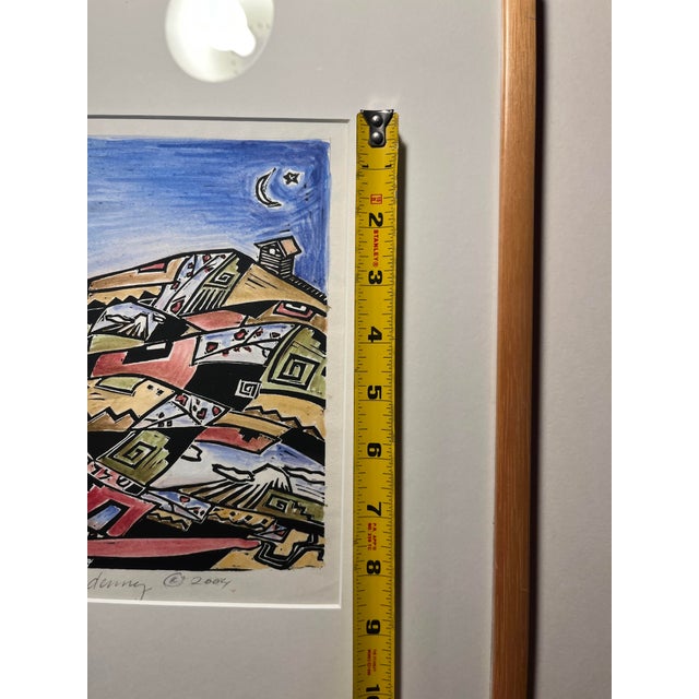 2004 Original Jewish Theme Signed Watercolor Painting For Sale In Los Angeles - Image 6 of 8