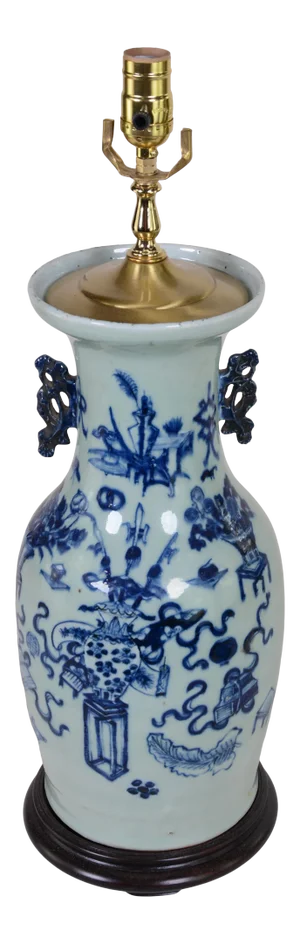Chinese Antique Blue and White Vase Table Lamp