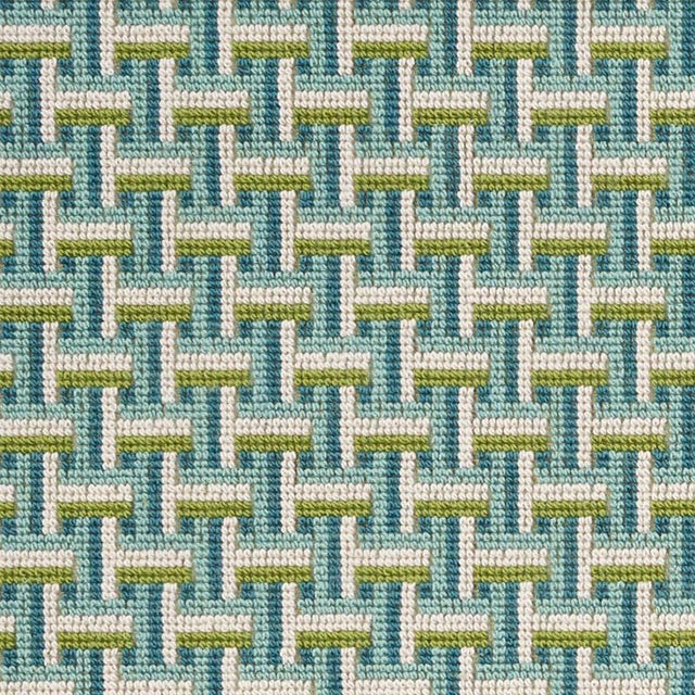 Sample - Schumacher Saxon Epingle Fabric in Peacock For Sale