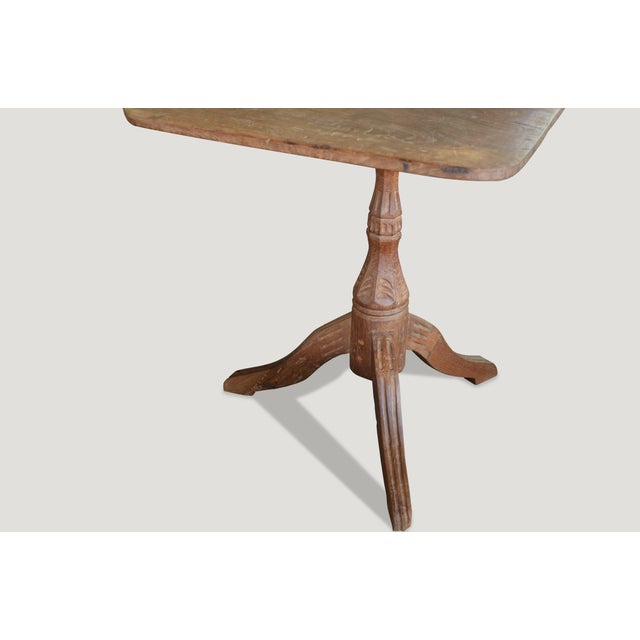 Tribal Andrianna Shamaris Teak Wood Colonial Side Table For Sale - Image 3 of 3