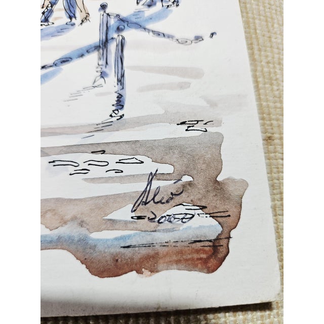 Jorge Alio, Caminito, Buenos Aires, Argentine Tango, 2000, Original Watercolor For Sale - Image 6 of 9
