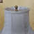 Late 20th Century Vintage American Ivory Glazed Ceramic Table Lamp With Brass Base and Embossed Bell Shade For Sale - Image 5 of 18