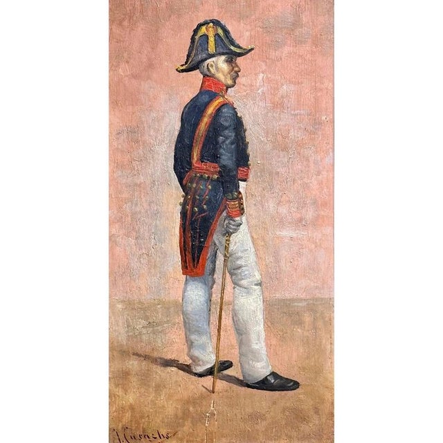 Josep Cusachs, Guardia Civil Gala, 1888, Oil on Board, Paint & Wood For Sale - Image 3 of 12
