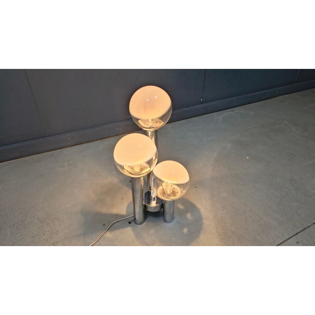 Silver Vintage Table Lamp by Mazzega, 1970s For Sale - Image 8 of 12