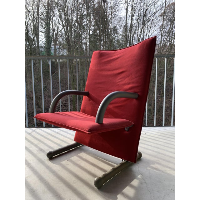 Red Vintage T-Line Armchairs by Burkhard Vogtherr for Arflex, 1980s, Set of 2 For Sale - Image 8 of 18