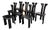 Pierre Cardin for Roche Bobois Vintage Black Lacquer Dining Chairs, Set of Eight For Sale