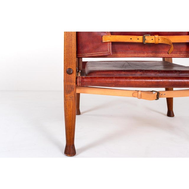 Vintage KK47000 Safari Chair in Leather by Kaare Klint for Rud Rasmussen, Denmark, 1930s For Sale - Image 10 of 11