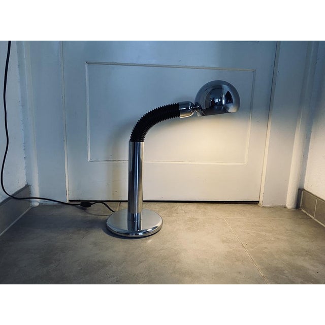 Vintage Italian Chrome Table Lamp by Bellini for Targetti, 1970 For Sale - Image 12 of 18