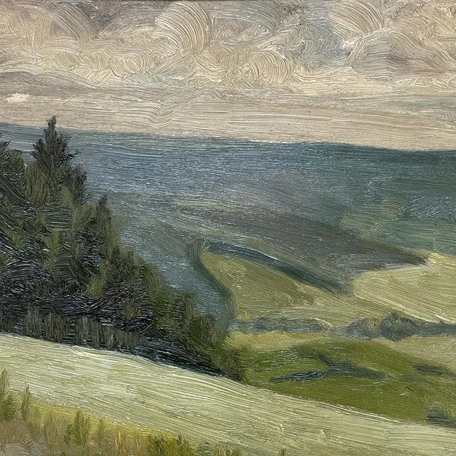 Framed Triptych Oil Painting on Board For Sale In Dallas - Image 6 of 13