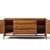 Brown Broyhill Brasilia Mid Century Walnut and Brass 66 Inch Credenza For Sale - Image 8 of 9