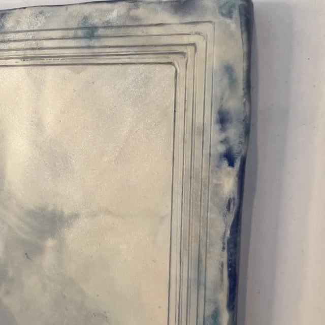 Contemporary Freestone Studio "Blue Iris" Encaustic Sculpture Painting Signed Barbara Michener Original Art For Sale - Image 3 of 11