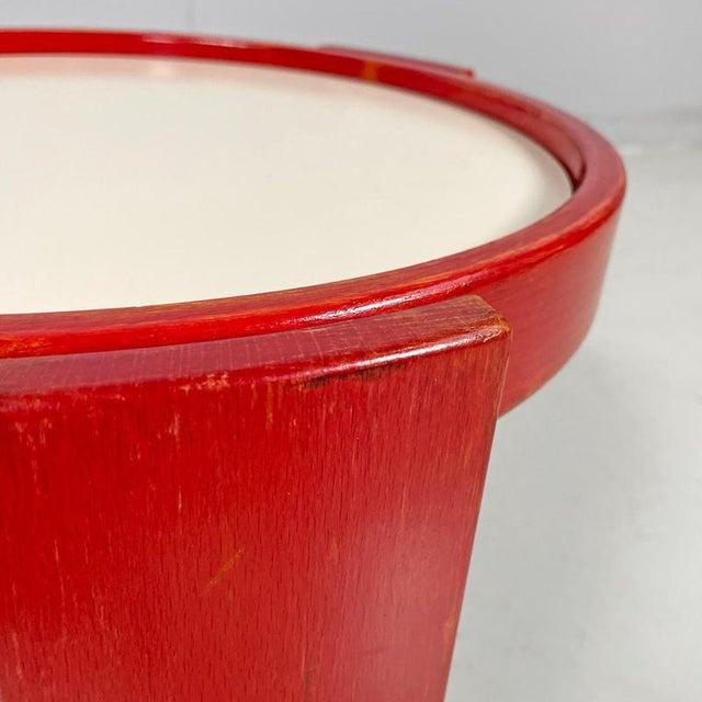 Modern Italian Stackable Red White Coffee Table 780/783 by Frattini for Cassina, 1970s For Sale - Image 13 of 18