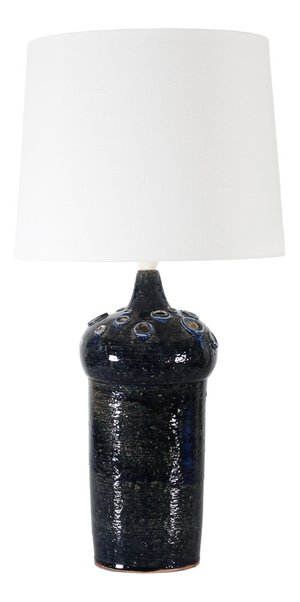 Large Danish Sculptural Blue Ceramic Table Lamp by Jytte Trebbien, 1970s