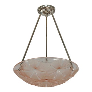 1930s French Art Deco Pendant Light by Degue & Hubens For Sale