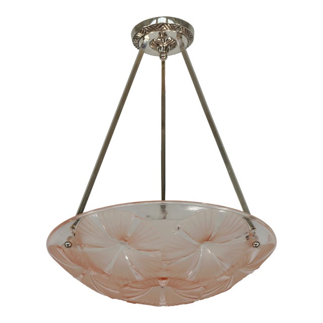 French Art Deco Pendant Light by Francis Hubens & Degue - 1930 France For Sale