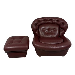 Set of Space Age Lounge Chair and Ottoman, 1970s For Sale