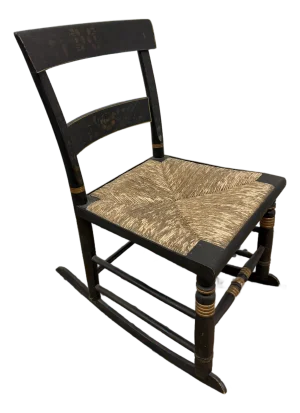 Ebonized Hitchcock Rocking Chair, 19th Century
