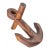20th Century Tramp Folk Art Carved Wood Anchor For Sale