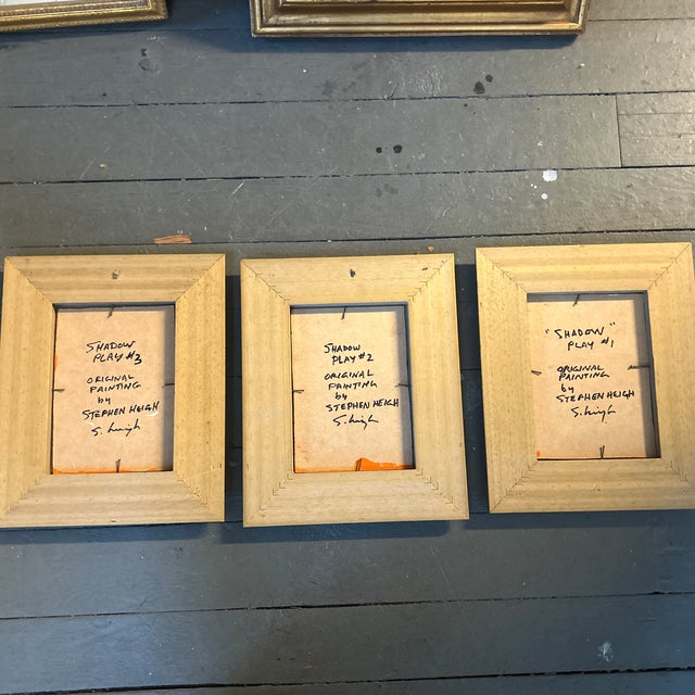 Three Contemporary Original Stephen Heigh Abstract Paintings “Shadow Play #1-3” -Set of Three For Sale In Philadelphia - Image 6 of 6