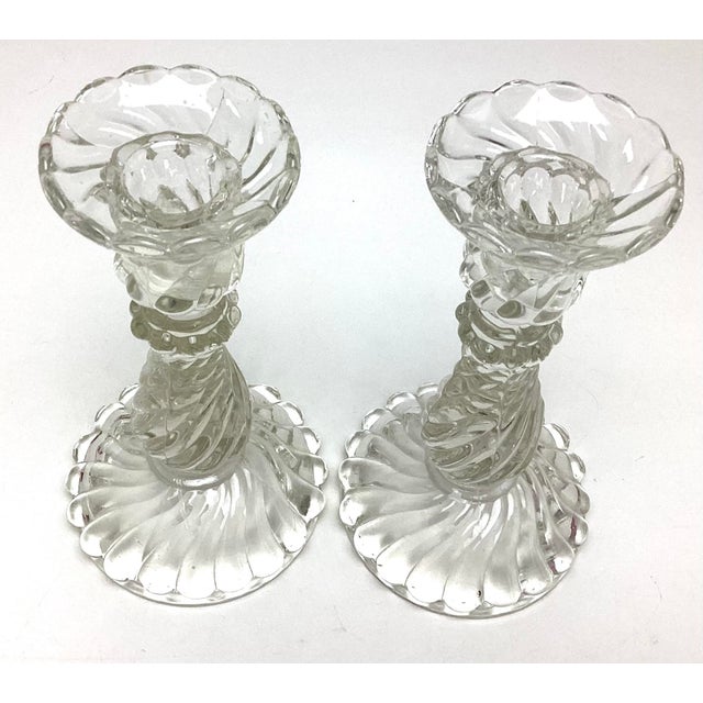 Pair BACCARAT 8” Heavy Crystal BAMBOUS Swirl Candlesticks Candle Holders. These sticks are in wonderful condition. These...