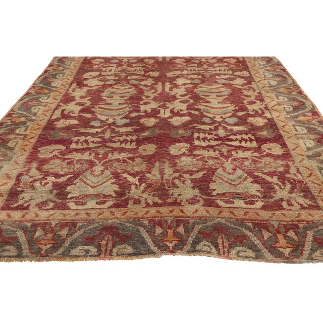 Vintage Turkish Oushak Rug, 04'08 X 10'04 For Sale - Image 4 of 10