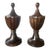Late 20th Century Pair of Vintage Turned Wood Urn Finials or Decorative Objects For Sale