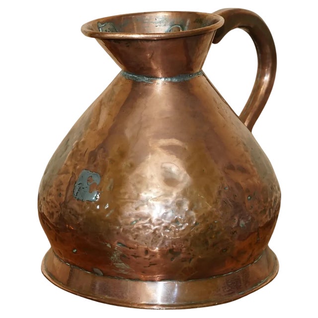 Georgian Hallmarked & Stamped 2 Gallon Copper & Brass Pitcher For Sale