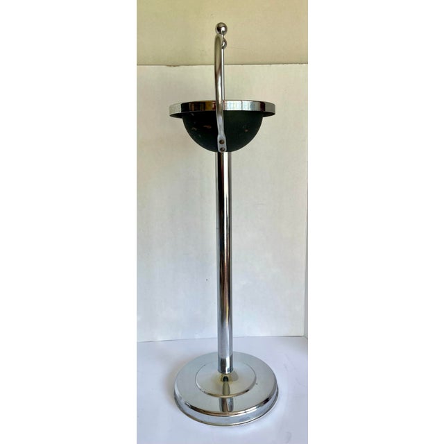 Mid-Century Sculptural Chrome Pedestal Floor Ashtray For Sale - Image 10 of 11