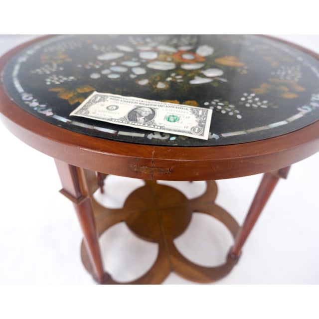 Very Fine Mother of Pearl Decorated 24" Round Side Lamp Table Stand For Sale - Image 17 of 18