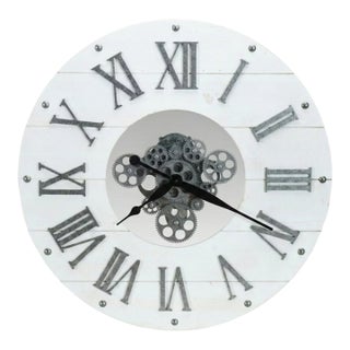 Howard Miller Farmhouse Clock With Moving Gears - Tested & Working For Sale