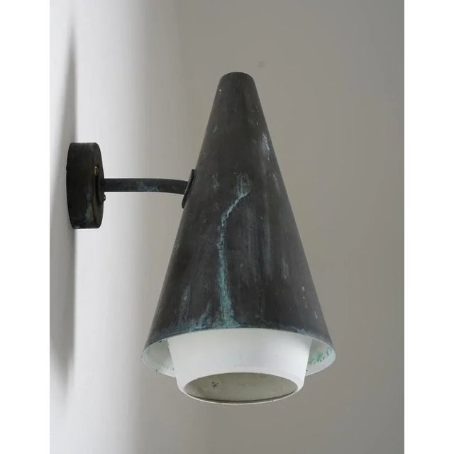 Swedish Copper Outdoor Wall Lamp attributed to Hans-Agne Jakobsson, 1960s For Sale - Image 4 of 13