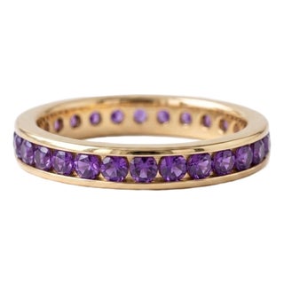 Dainty Amethyst Eternity Ring | Wedding Stacking Gemstone Band | February Birthstone Ring Us 7 For Sale