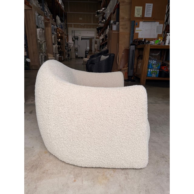 Contemporary Verellen Ivory Boucle Lounge Chair For Sale - Image 3 of 7