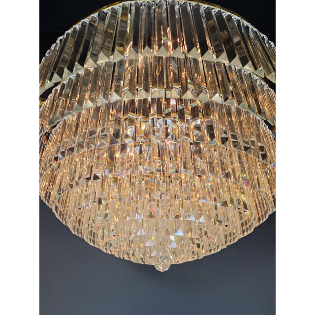 Postmodern Modern Gold Brass Round Chandelier Art Nouveau XXL For Sale - Image 9 of 11