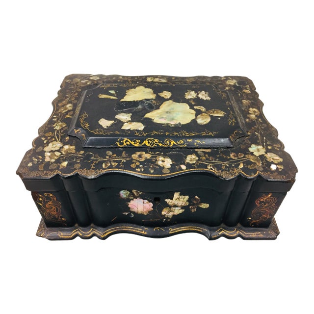 Antique Mother of Pearl Chinoiserie Box For Sale