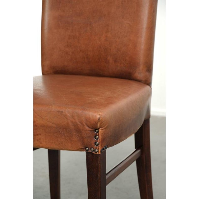 Sheepskin Dining Chairs in Cognac Color, Set of 6 For Sale - Image 14 of 18