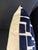 2020s Dark Navy Blue and White Geometric Pillow With New Insert For Sale - Image 5 of 7