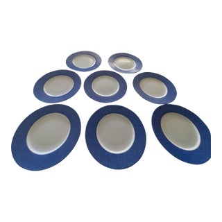 1990s Mid Century Modern Christolfe Porcelain Presentation Plates - Set of 8 For Sale