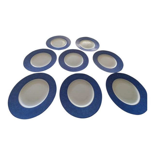 1990s Mid Century Modern Christolfe Porcelain Presentation Plates - Set of 8 For Sale