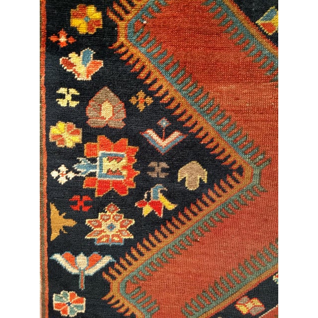 Antique Caucasian Karabagh Runner, Hand-Knotted Wool, Red & Navy, 4' x 17' For Sale - Image 10 of 13