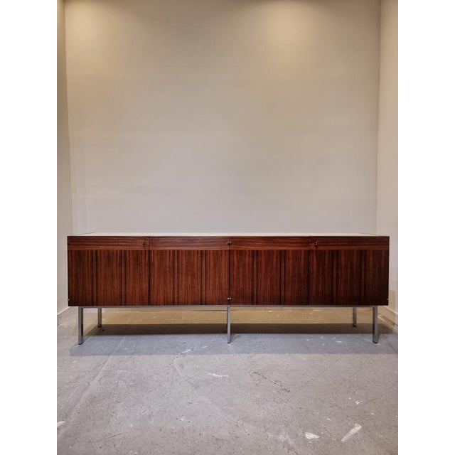 Rosewood Sideboard with Travertine Top attributed to Etienne Fermigier, France, 1961 For Sale - Image 17 of 17