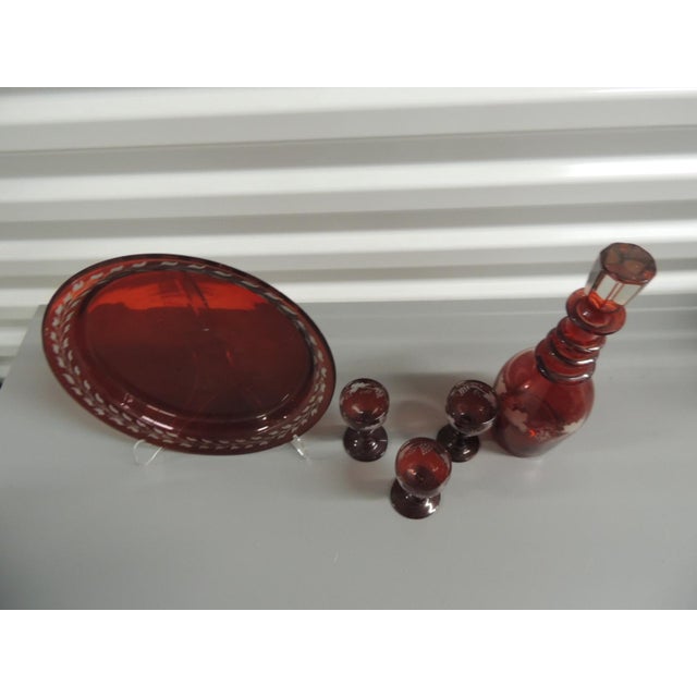Vintage Set of Decanter With Cups and Tray Includes - 5 Pieces For Sale In Tampa - Image 6 of 7