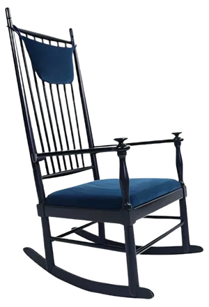 Danish Rocking Chair in Blu Laguna Velvet by Hans J. Wegner, 1950s