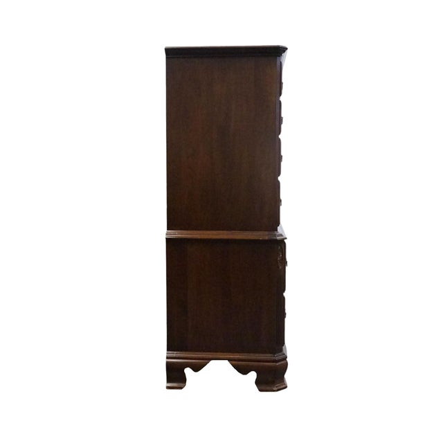 Ethan Allen Georgian Court Collection Solid Cherry Traditional Style 39" Chest on Chest 11-5225 For Sale - Image 11 of 12