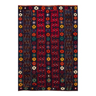 Vintage Persian Kilim Handmade Red Tribal Wool Rug For Sale
