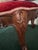 Wood Vintage Mid 20th Century Louis XV Oval Shaped Wood and Red Velvet Upholstered Footstool For Sale - Image 7 of 11