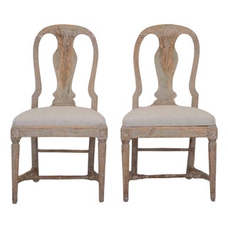 Pair of 19th Century Provincial Gustavian Chairs in Original Paint For Sale