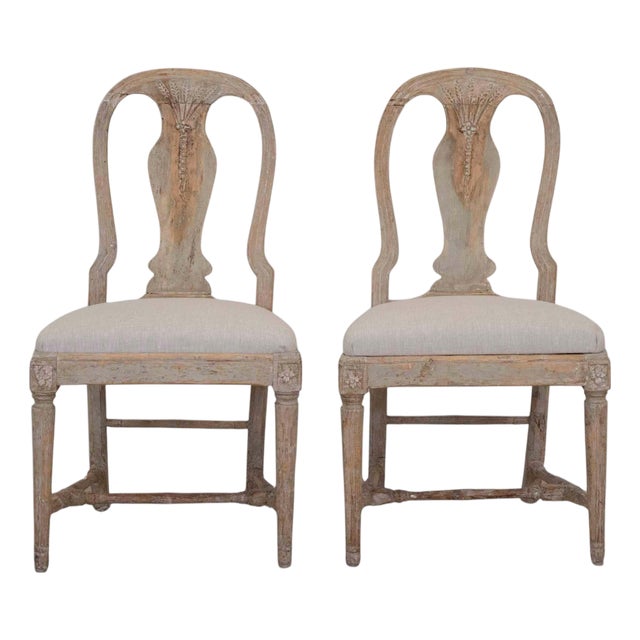 Pair of 19th Century Provincial Gustavian Chairs in Original Paint For Sale