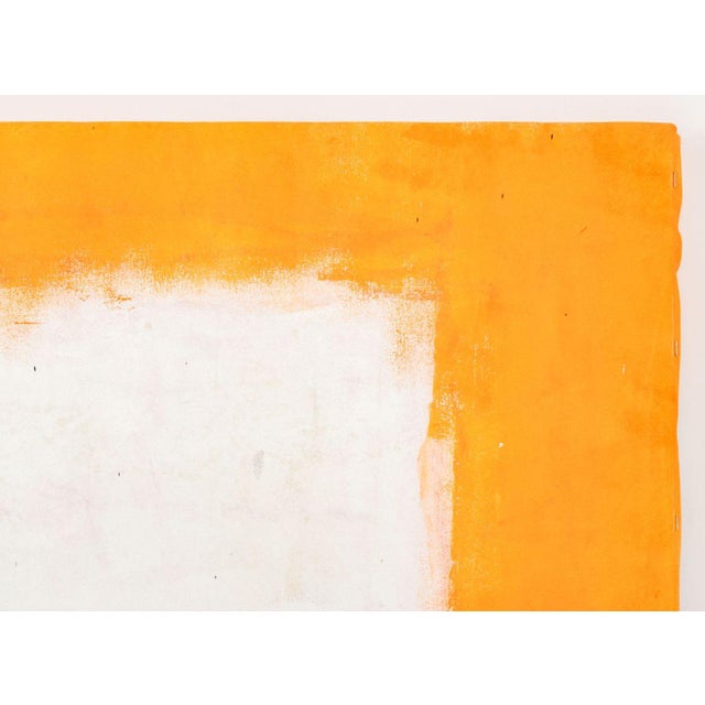 Domenick Capobianco (American, b. 1928), Abstract Composition in Orange, Oil on Canvas, white rectangles on orange ground,...